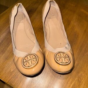 Tory Burch Nude Leather Flats